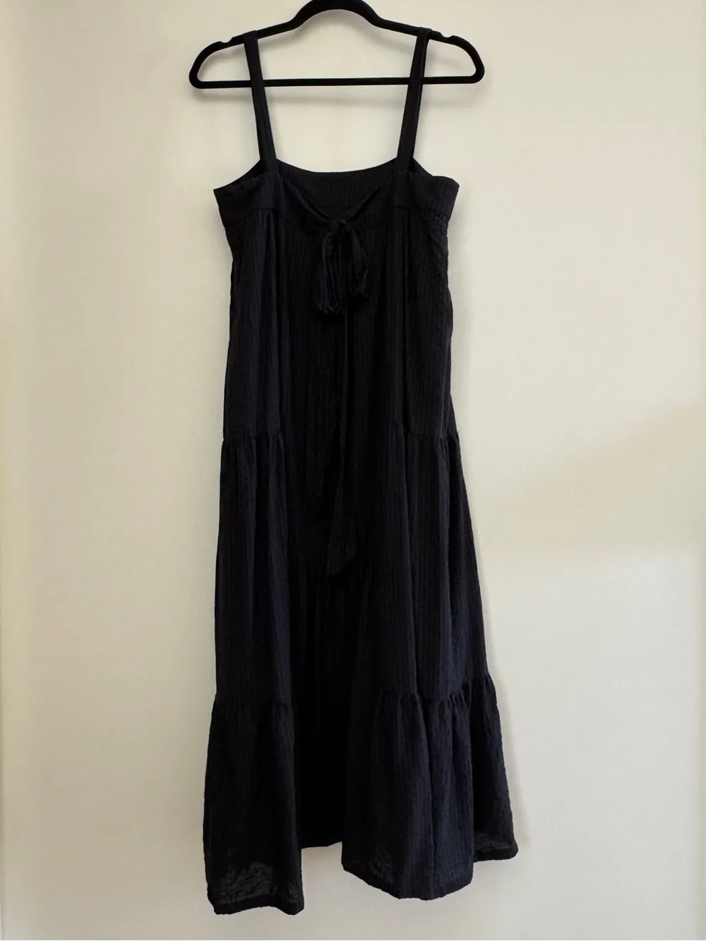 Jenni Kayne Seersucker Summer Dress in Black, Size S